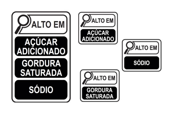 tabela nutricional e selo alto em
