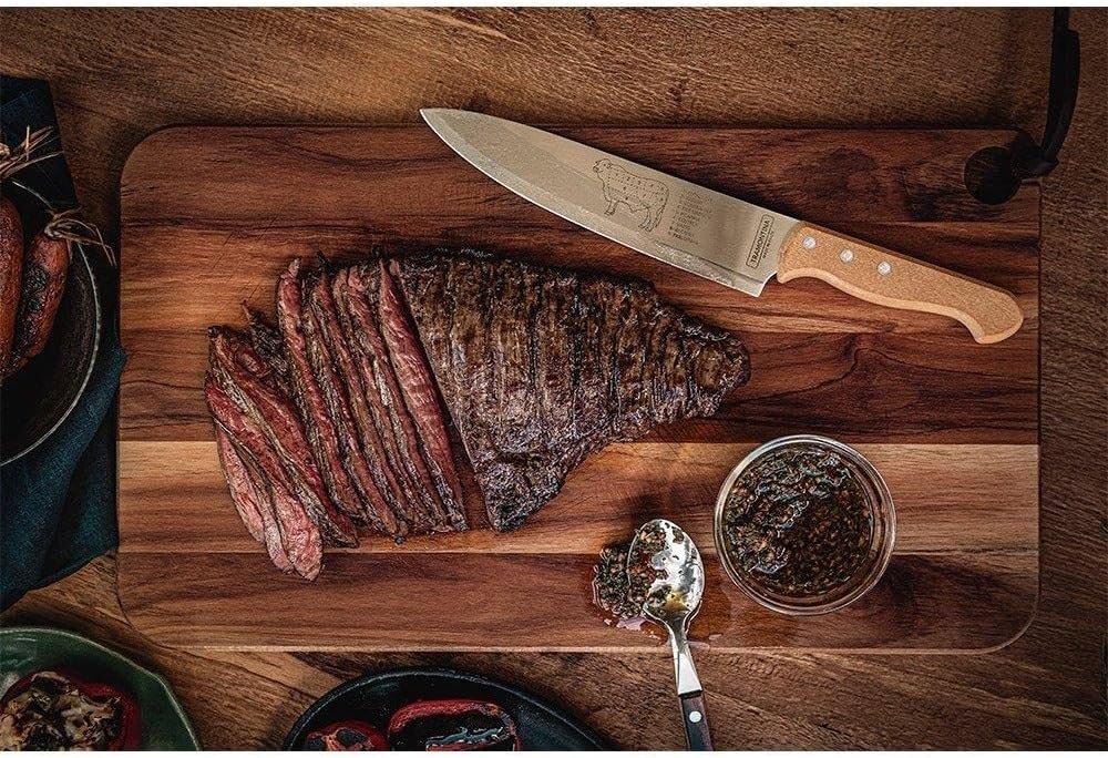 Faca para Carne Tramontina Churrasco com Lâminas em Aço Inox e Cabo de Madeira Natural 8 – 5/5