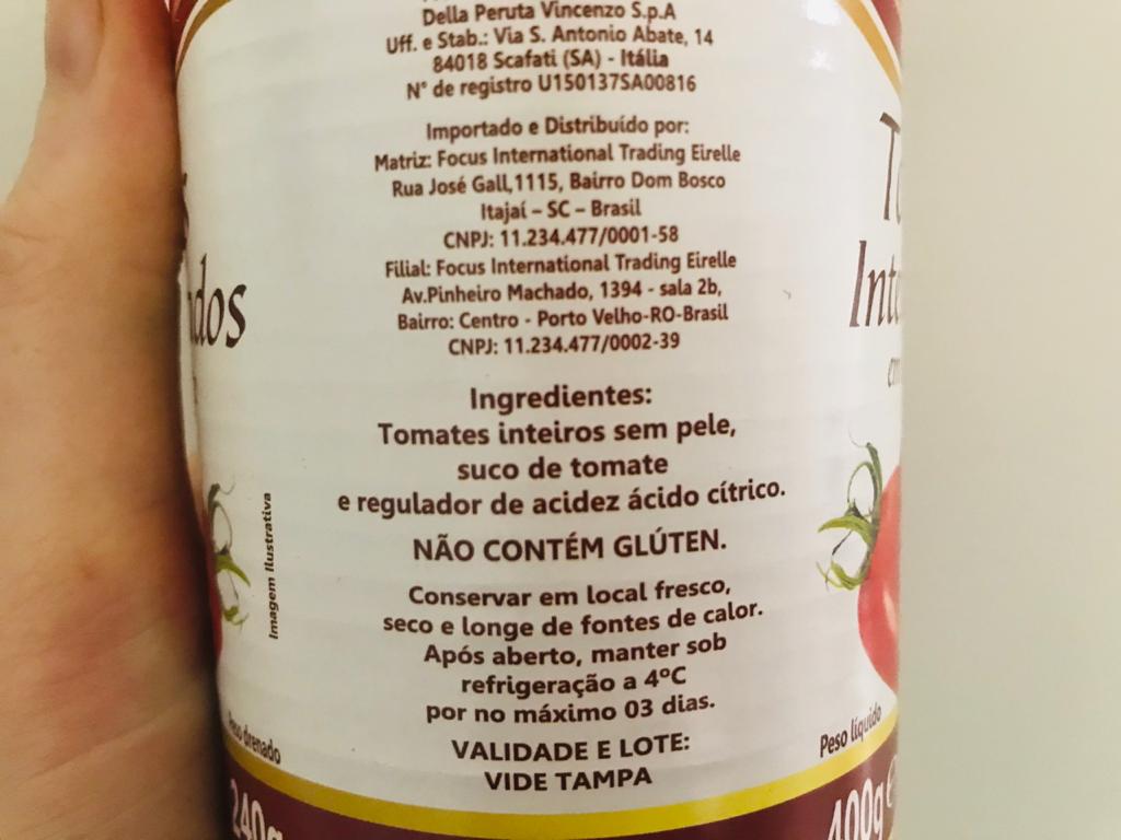 lista de ingredientes em rótulo de carne processada
