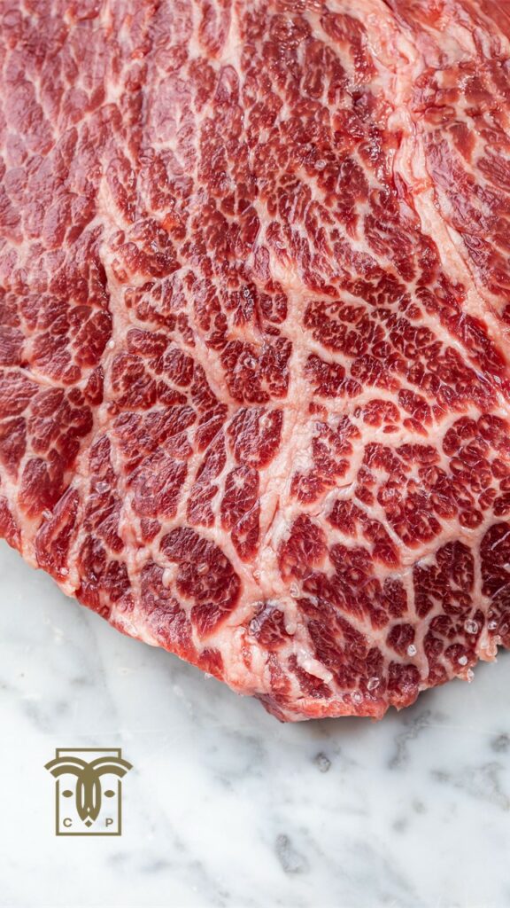 corte de carne bovina de primeira com marmoreio